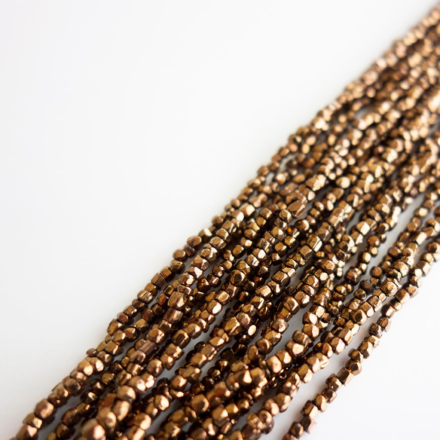 現貨-PERLES 3 FACETTES 10° VINTAGE Coloris Bronze métallisé