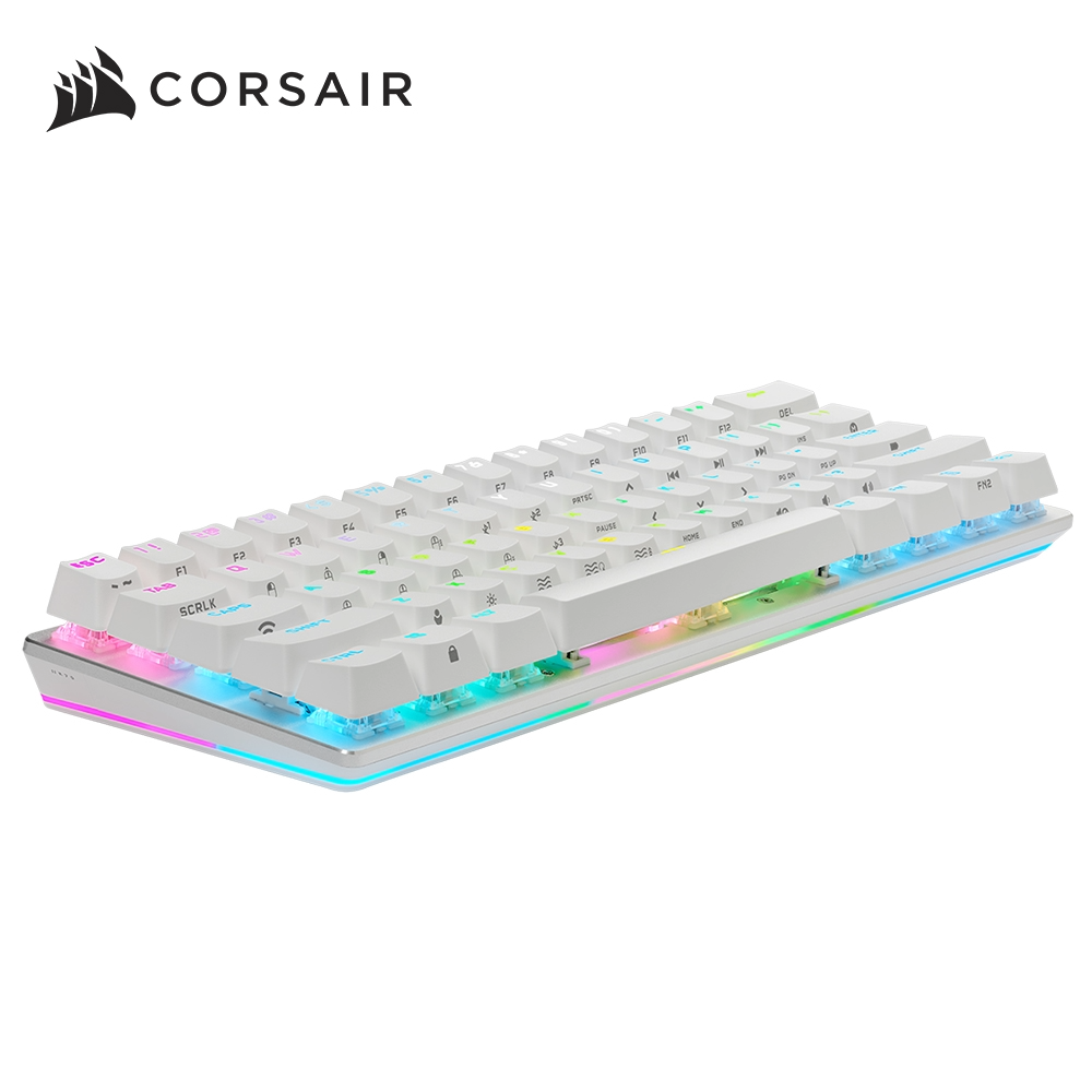 CORSAIR 海盜船K70 PRO MINI RGB無線機械式熱插拔鍵盤-紅軸(英文)-白