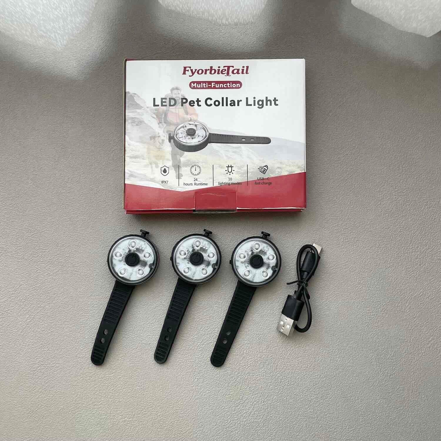 （大顆）LED夜間安全燈三顆裝（IPX7防水防塵、八種光色、Type-C充電、多用途）