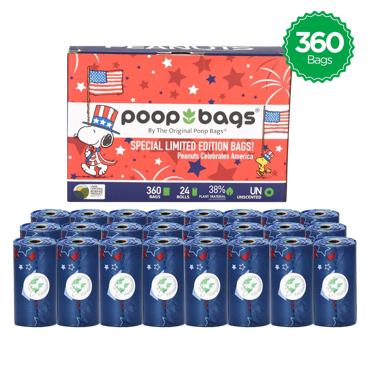 The Original Poop Bags 史努比便便袋（無香24卷）（獨立紀念日限量版）