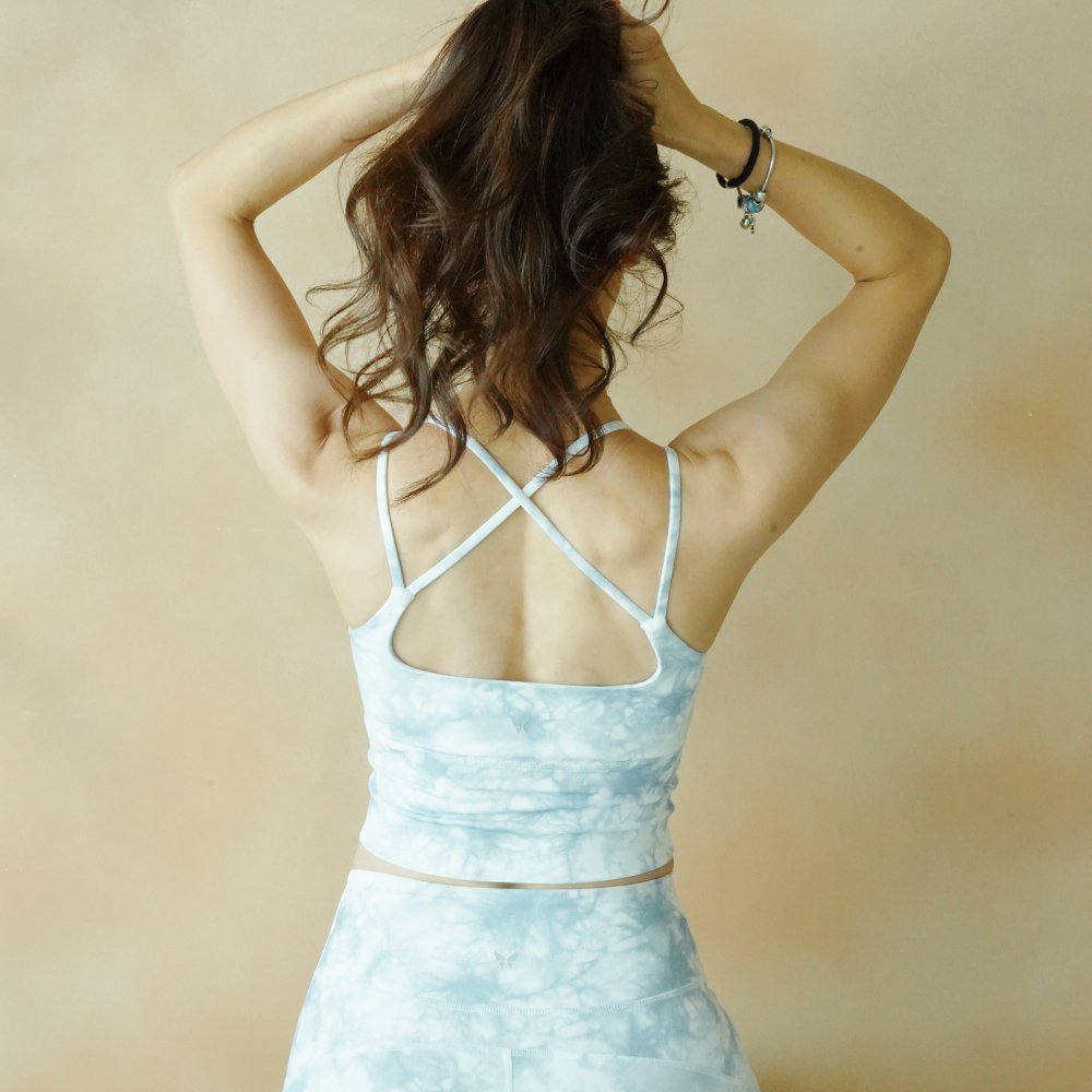 美麗飛棉感渲染細帶美背TANK-(奶茶色) / (天空白)