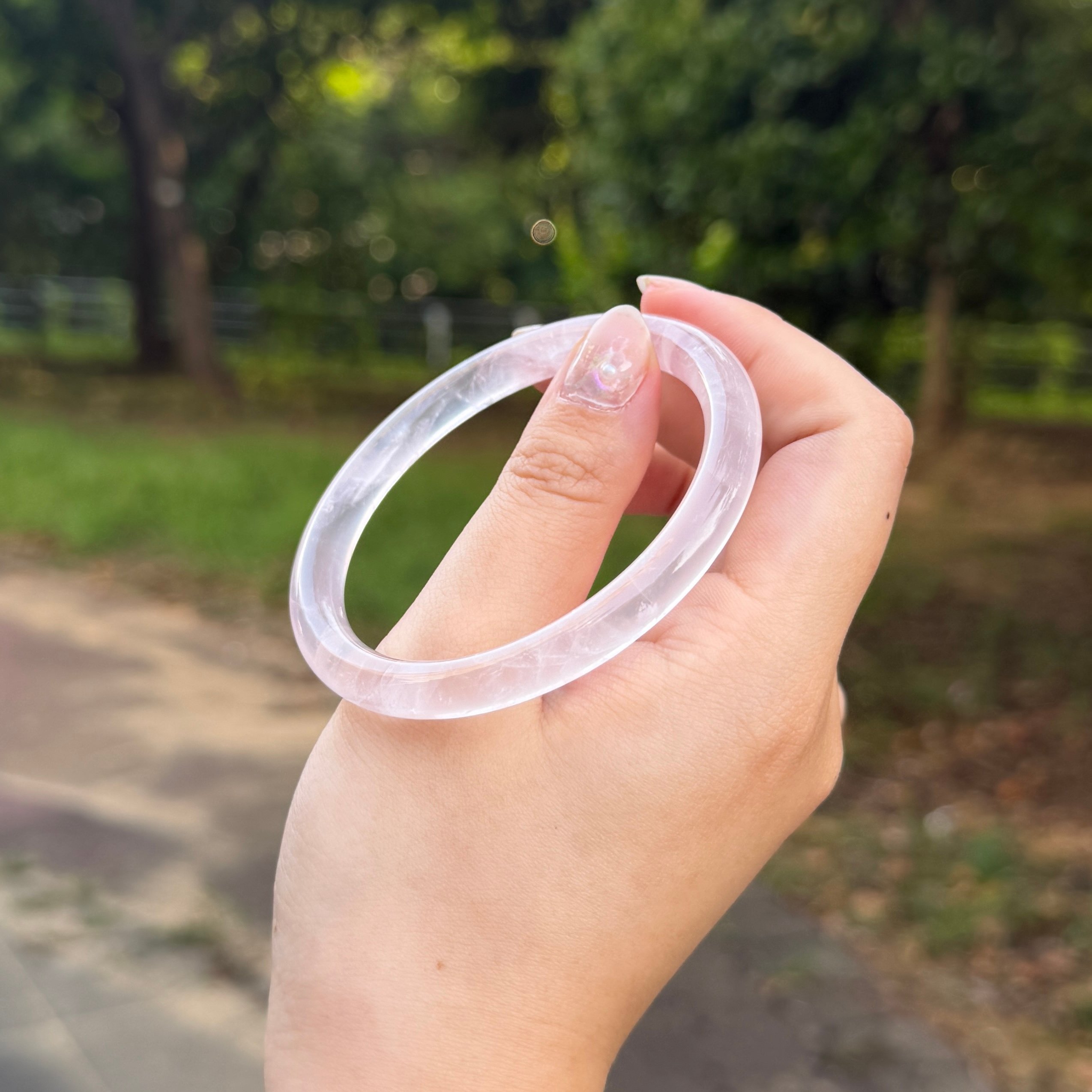 透體粉晶細圓條60