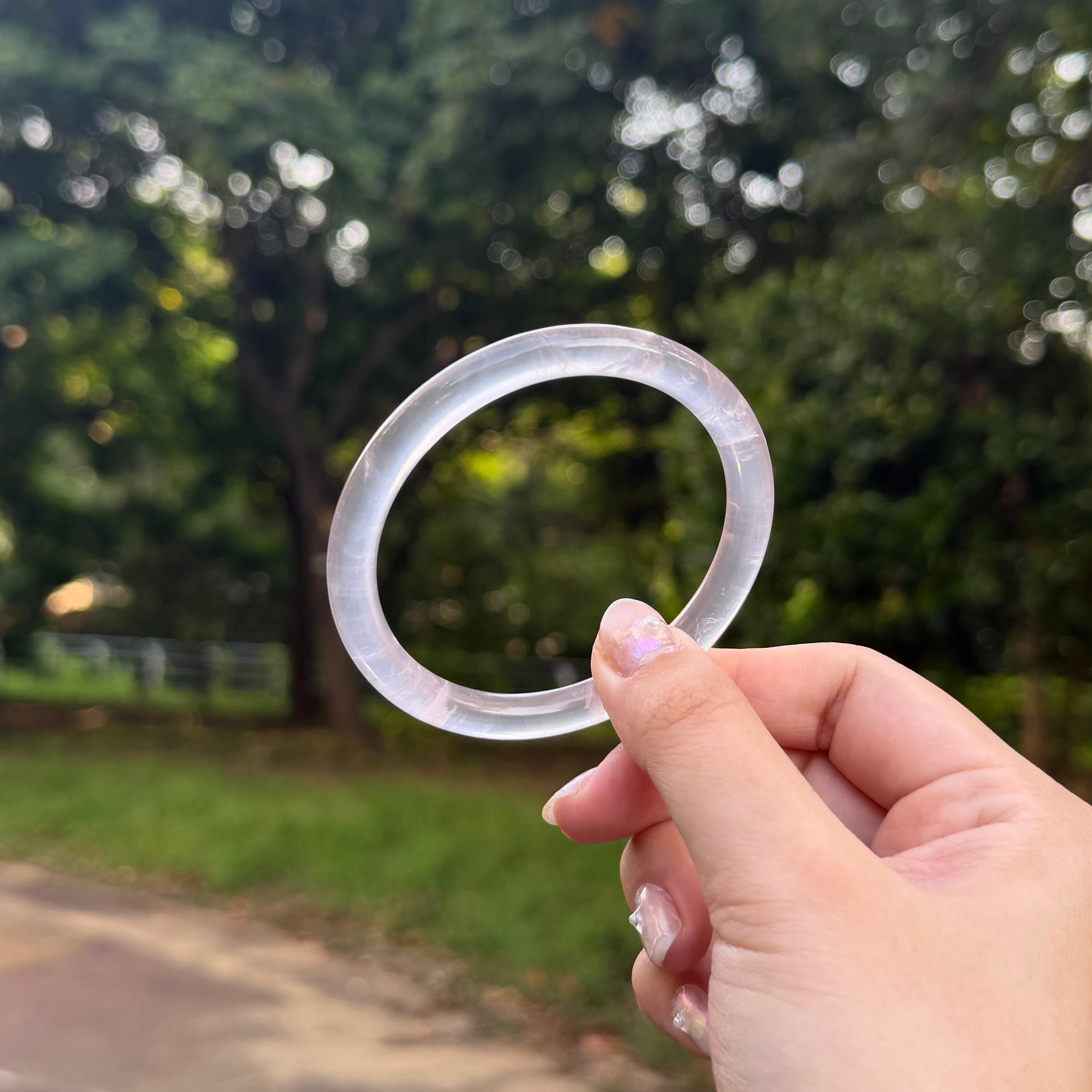 透體粉晶細圓條58