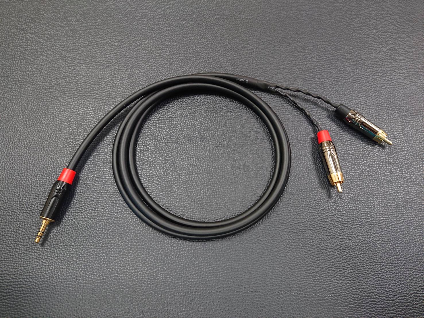 ★3.5mm Y型音訊導線★[CANARE/L-4E6S]+[SREXACT鍍金/3.5mm TRS公+STANDER鍍金/RCA公*23mm TS公*2]