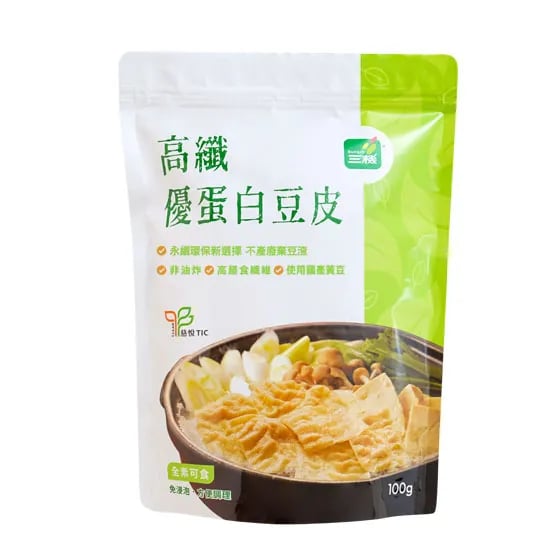 【三機】高纖優蛋白豆皮100g