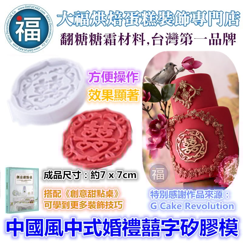 【中國風中式婚禮囍字矽膠模】雙囍