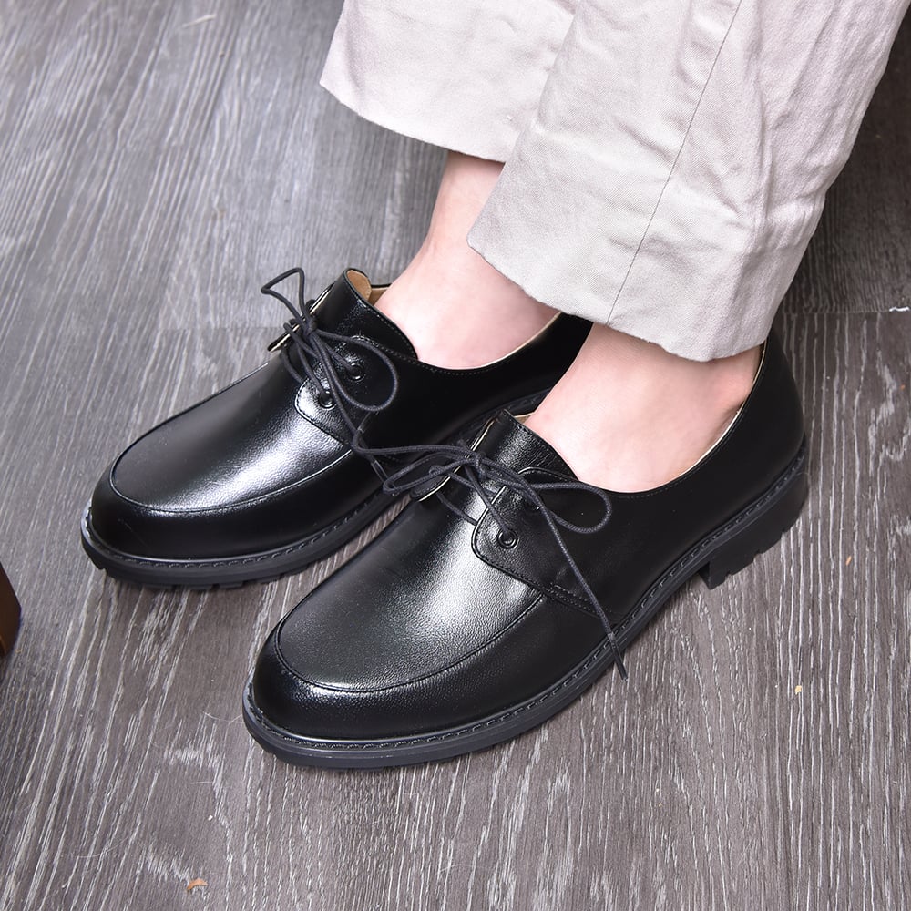 綁帶寬楦厚底樂福鞋