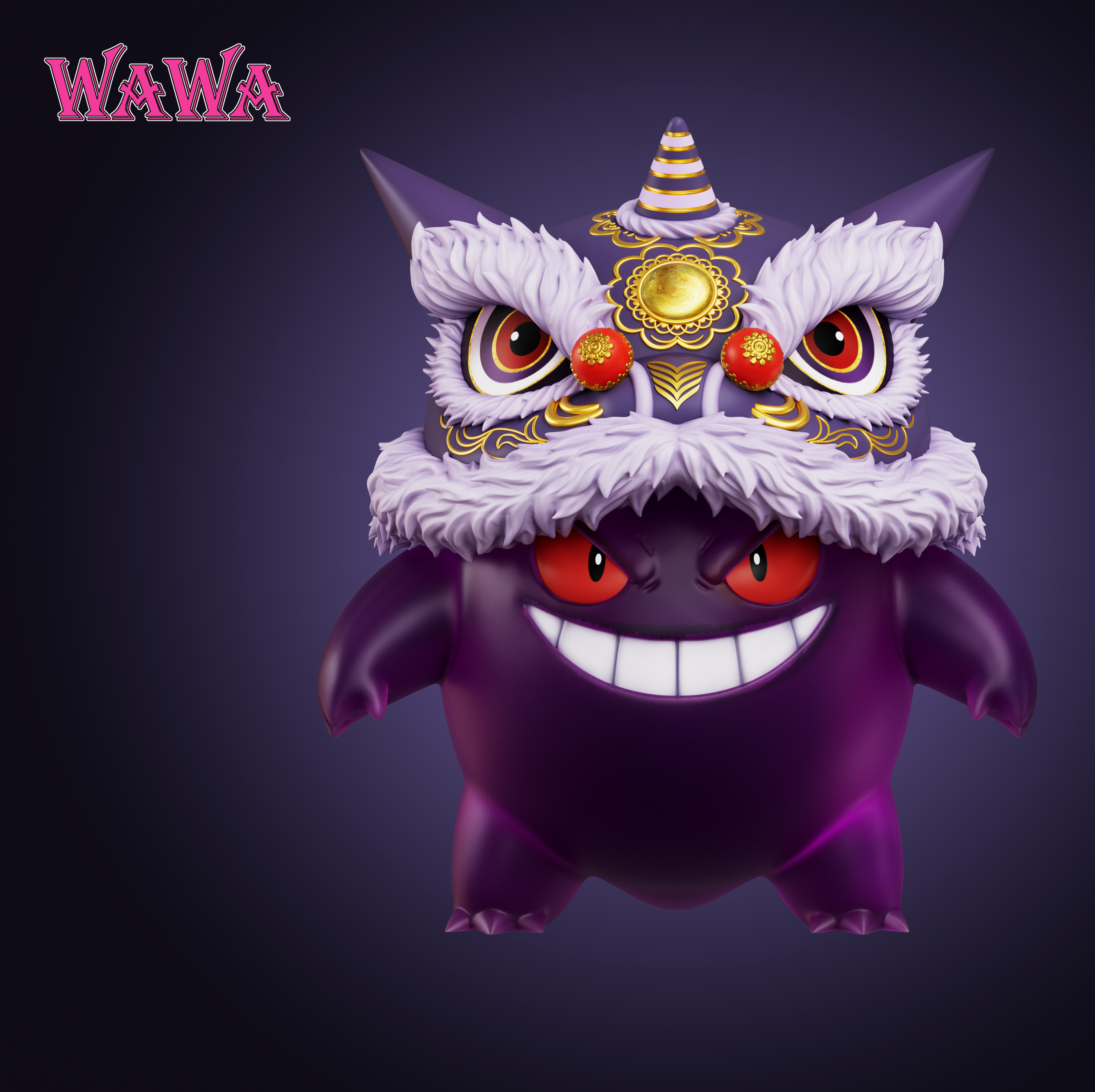 【預購】寶可夢 招財系列 雙配色 舞獅耿鬼 X WAWA-Studio