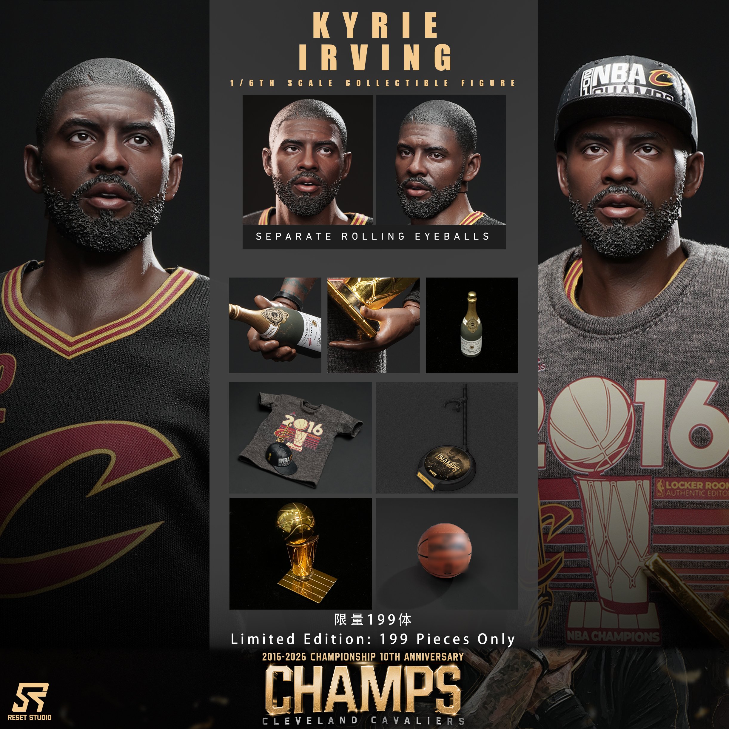 【預購】NBA 十周年紀念版 1/6收藏級可動人偶套裝 RS騎士奪冠歐文 X Reset-Studio