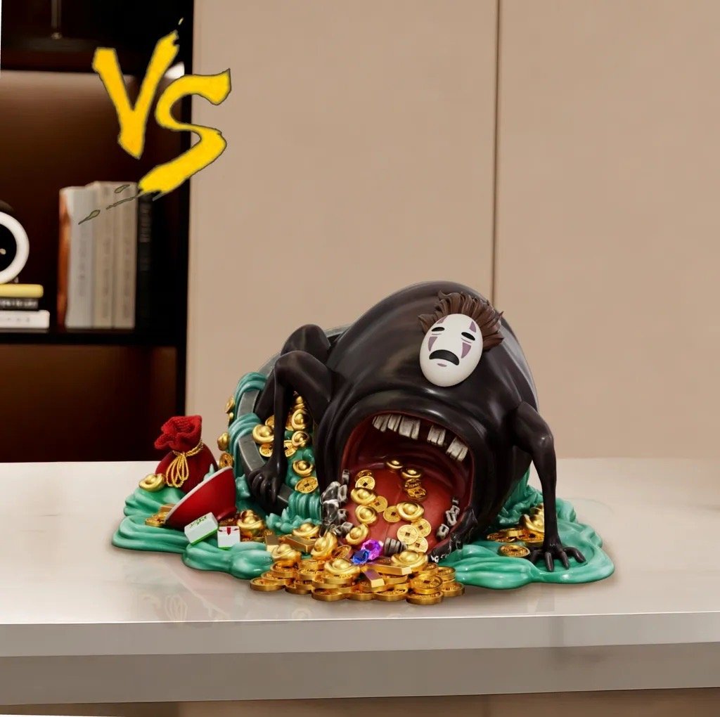 【預購】宮崎駿 家居系列21 暴走招財無臉男 X VS模玩