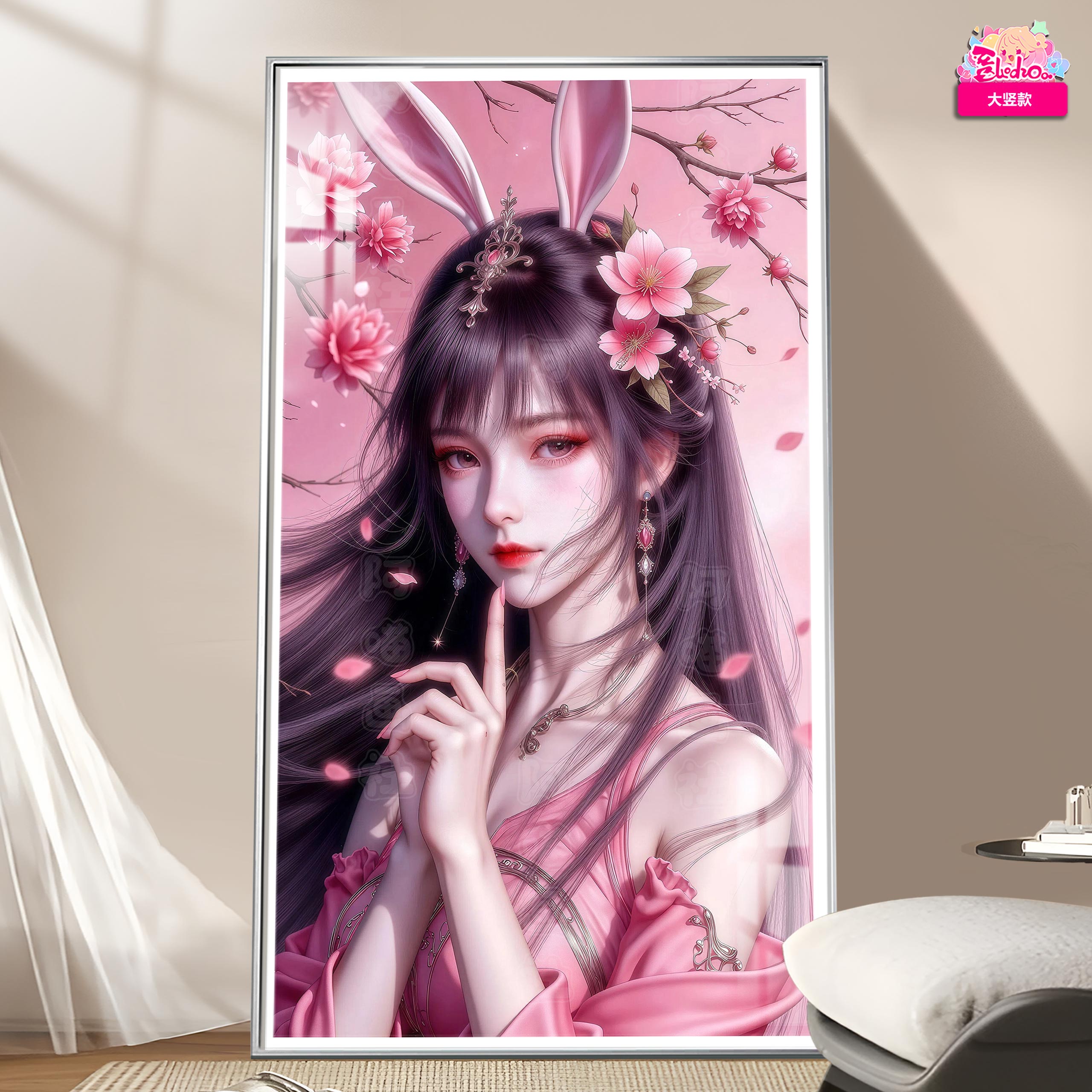 【預購】桃月落舞 小舞大豎款 12k主題高清裝飾畫 X 阿喵畫社