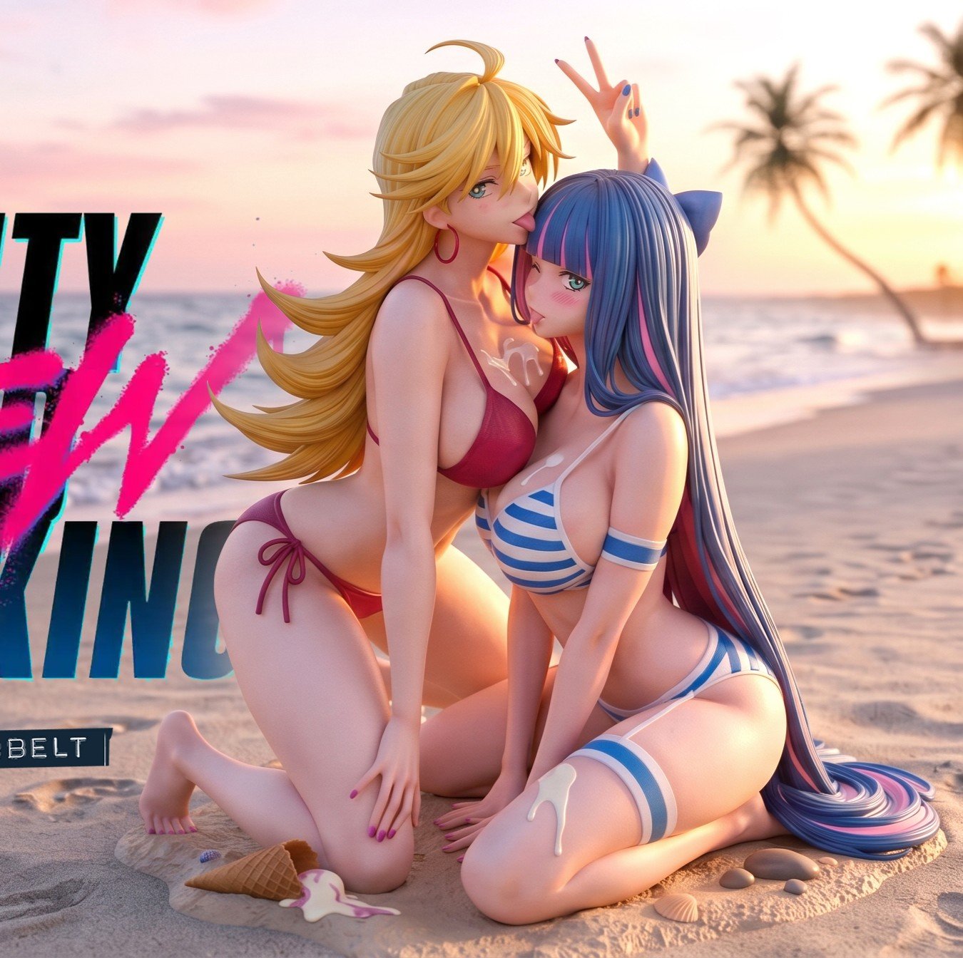 【預購】吊帶襪天使 夏日沙灘主題手辦第二彈 Panty&Stocking X KORA-Studio