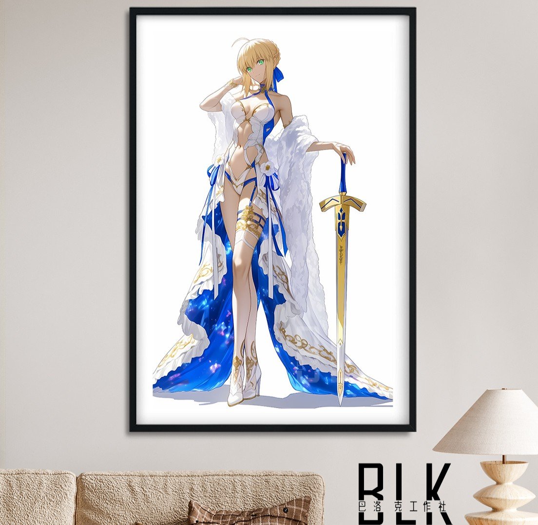 【預購】Fate/stay《白衣saber》裝飾畫&冰箱貼 X 巴洛克工作室