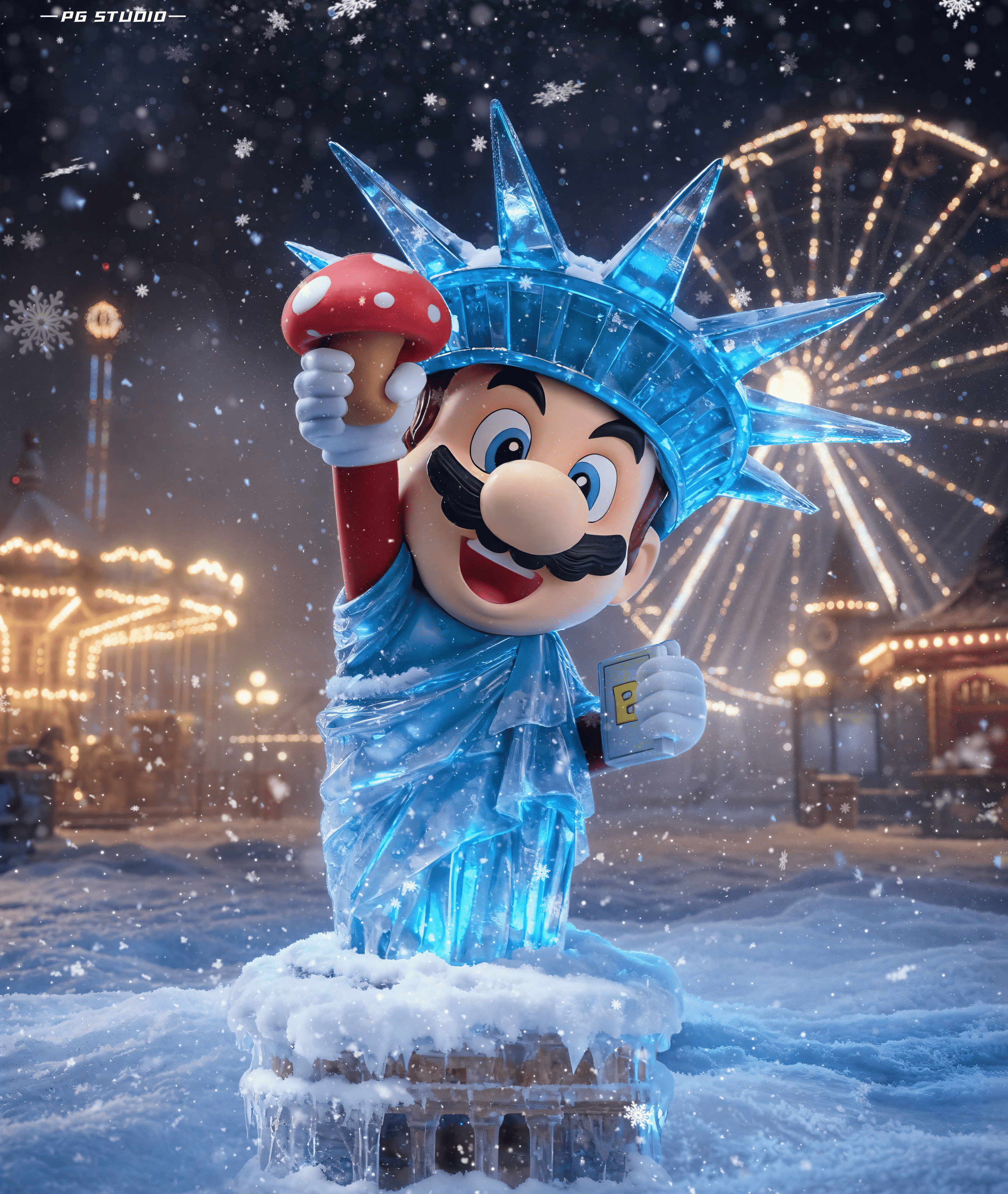 【預購】超級瑪利歐 自由女神 冬季瑪利歐 X PG-Studio