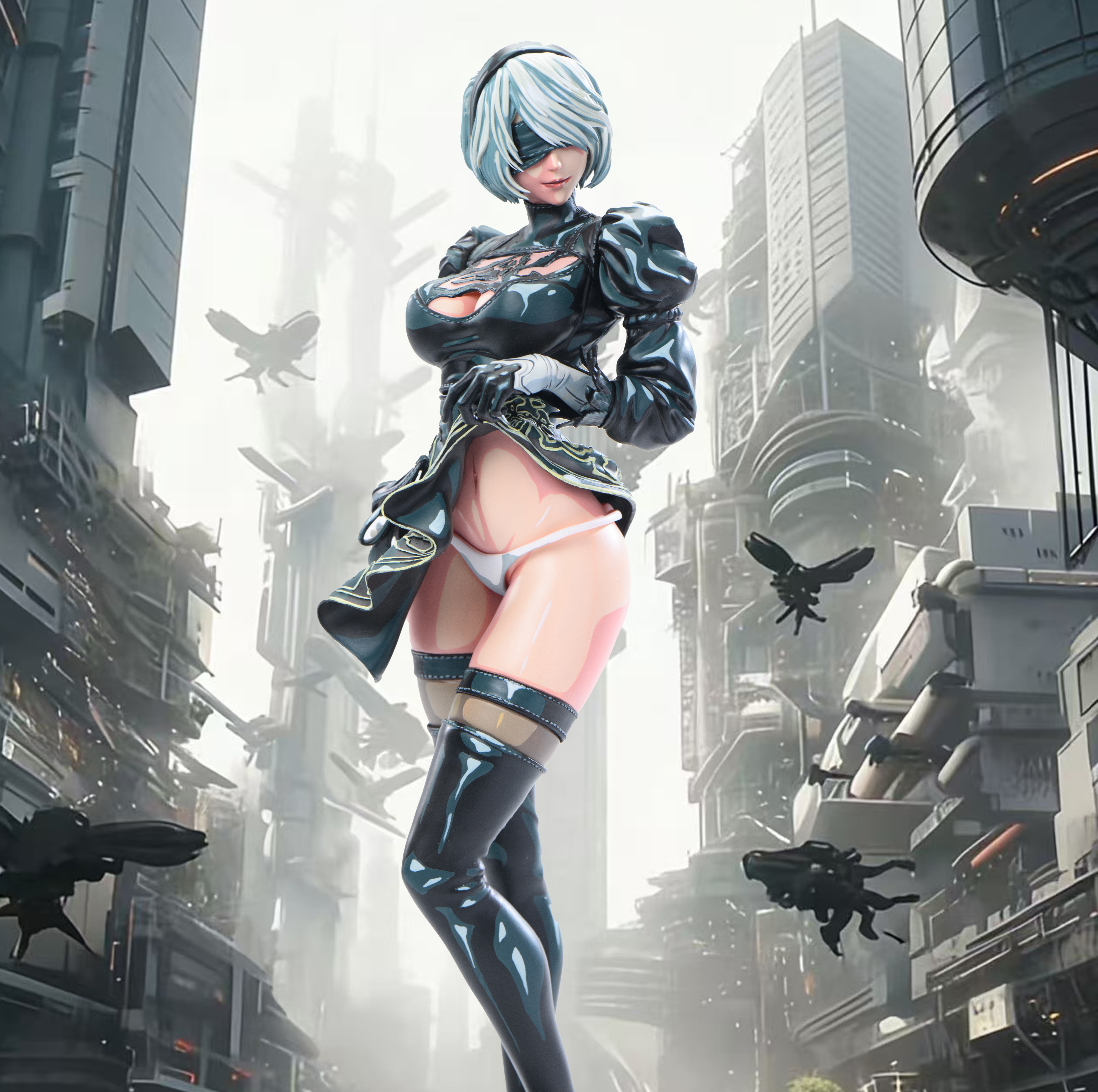 【售罄展示追加請私訊客服@toystationtw】尼爾自動人形 二次元/重塗No. 2 2B X Aetheria-Studio