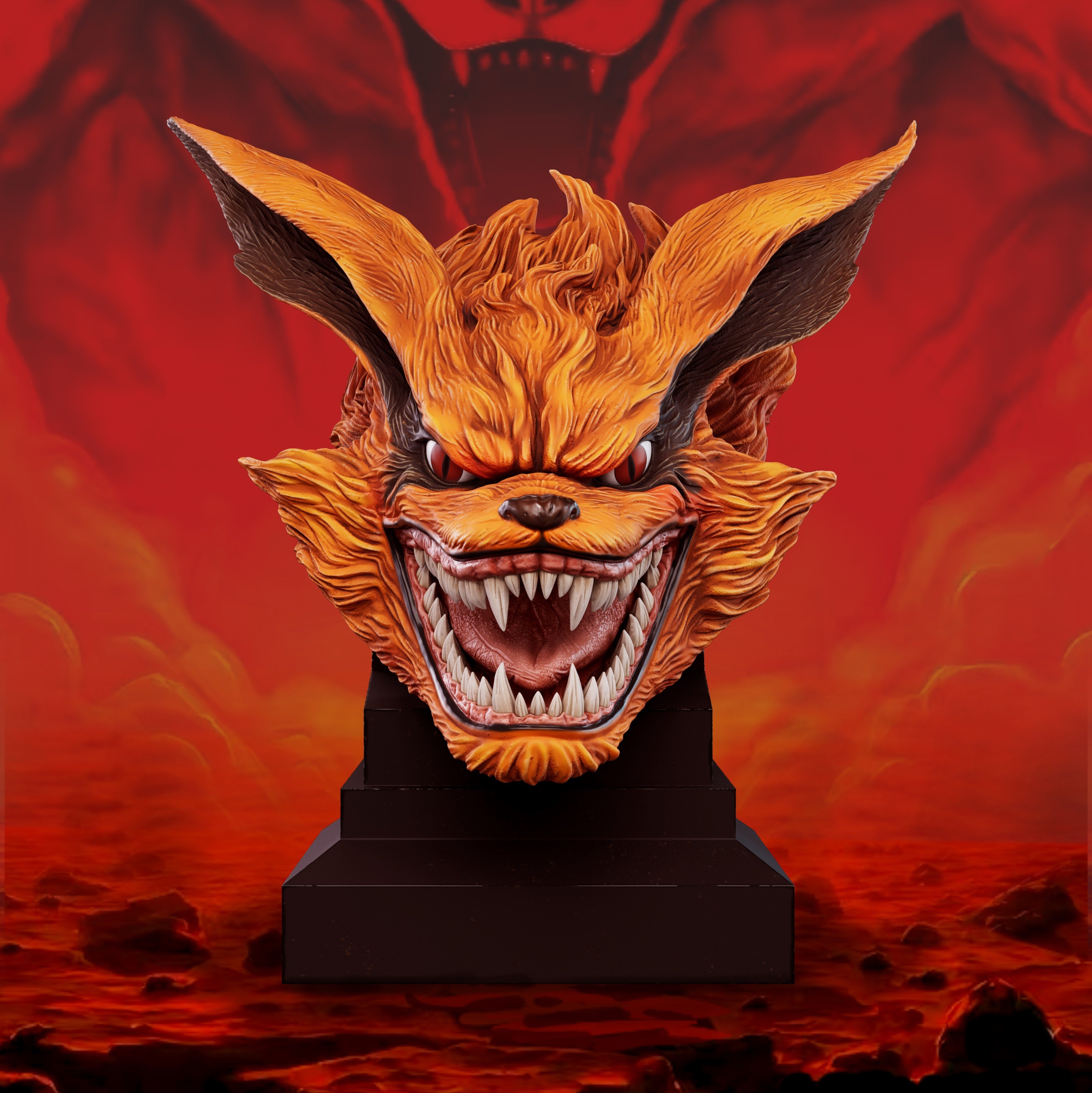 【預購】火影忍者 尾獸頭雕系列第一彈 九尾/九喇嘛頭雕 X VS模玩