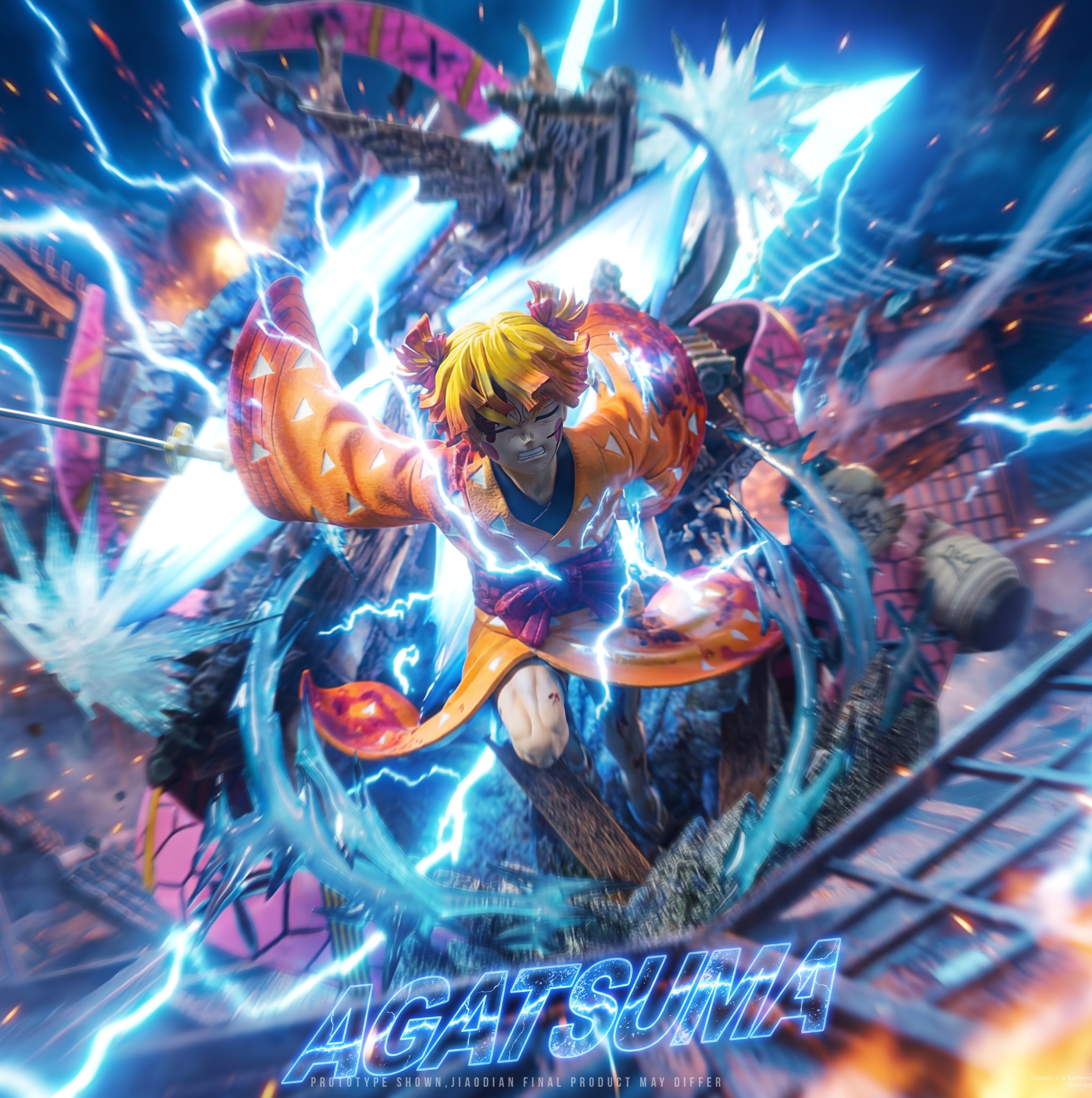 【預購】鬼滅之刃 花街篇三小隻場景雕像第一彈 善逸 X 焦點工作室