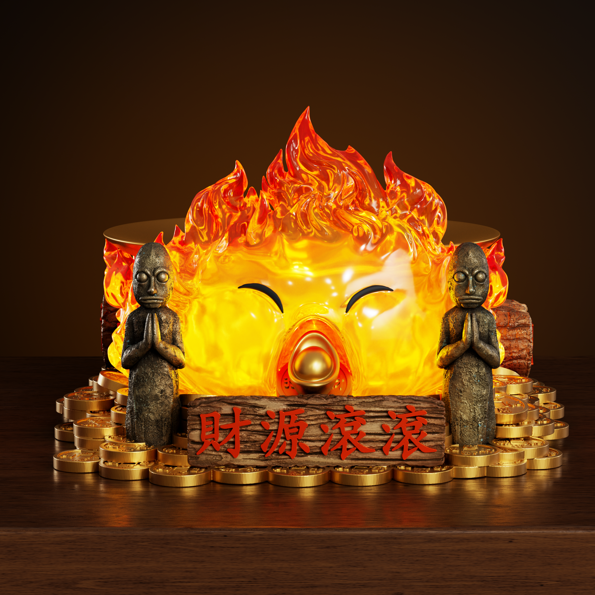 【預購】宮崎駿 招財系列 雙版本 招財托盤卡西法 X WAWA-Studio