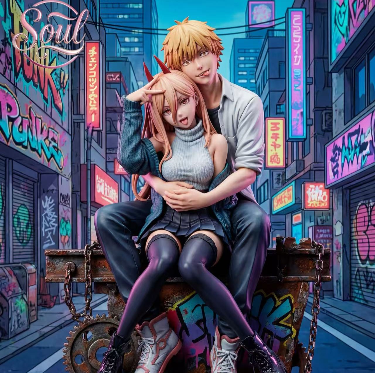 【預購】鏈鋸人 宿命羈絆 電次&帕瓦 X Soul-Studio