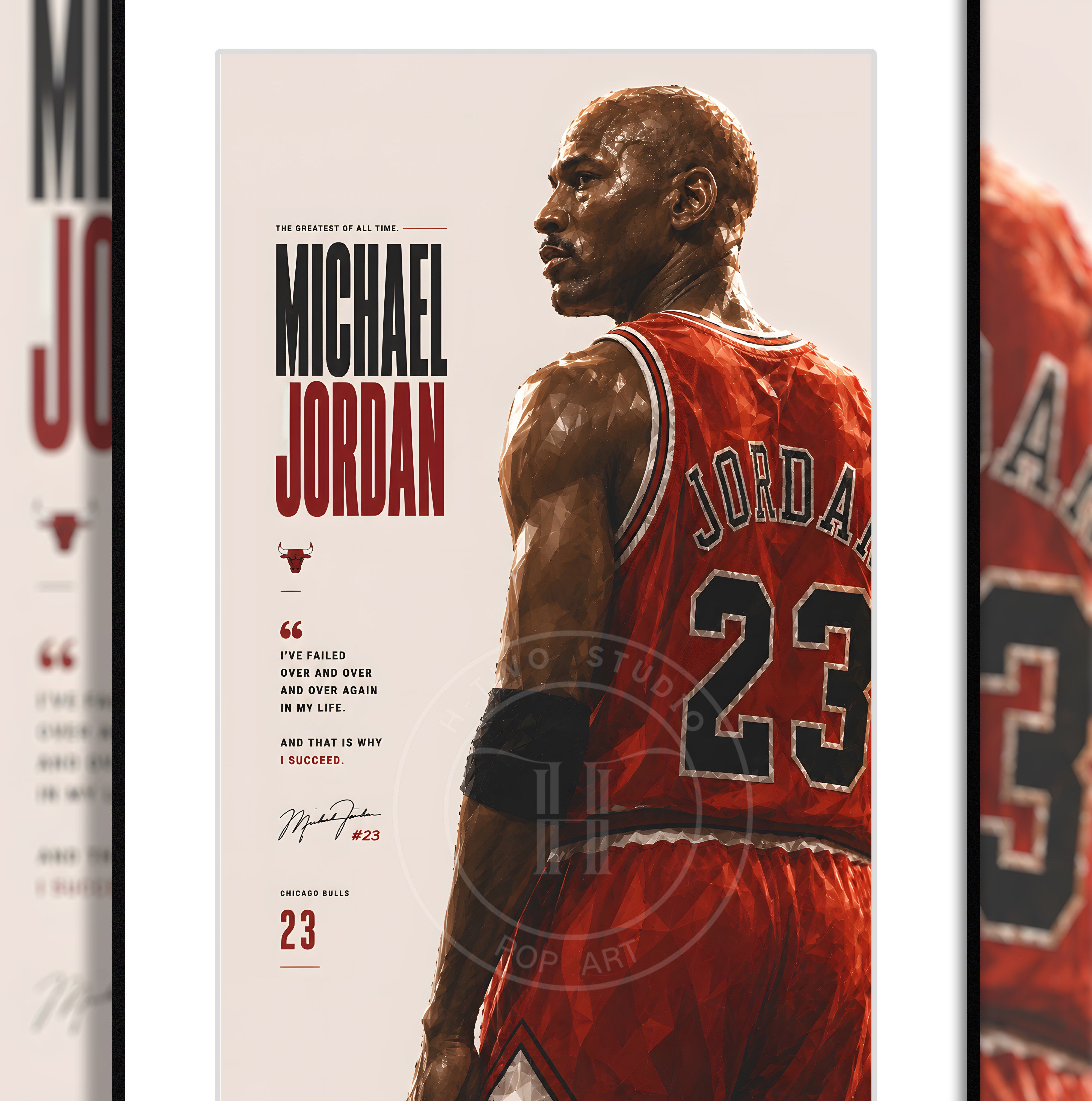 【預購】NBA 芝加哥公牛隊邁克爾喬丹籃球之神GOAT《背影喬丹》裝飾畫 X H2工作室