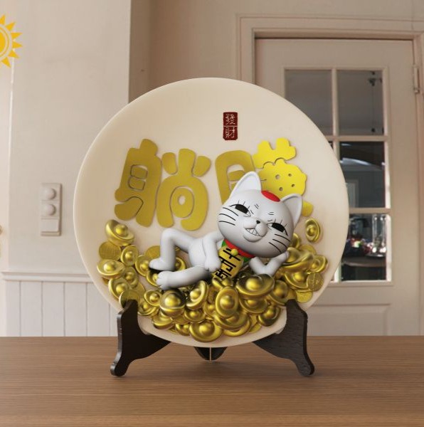 【現貨秒發】膽大黨 招財擺件 躺賺招財貓-高速婆婆 X 太陽模玩