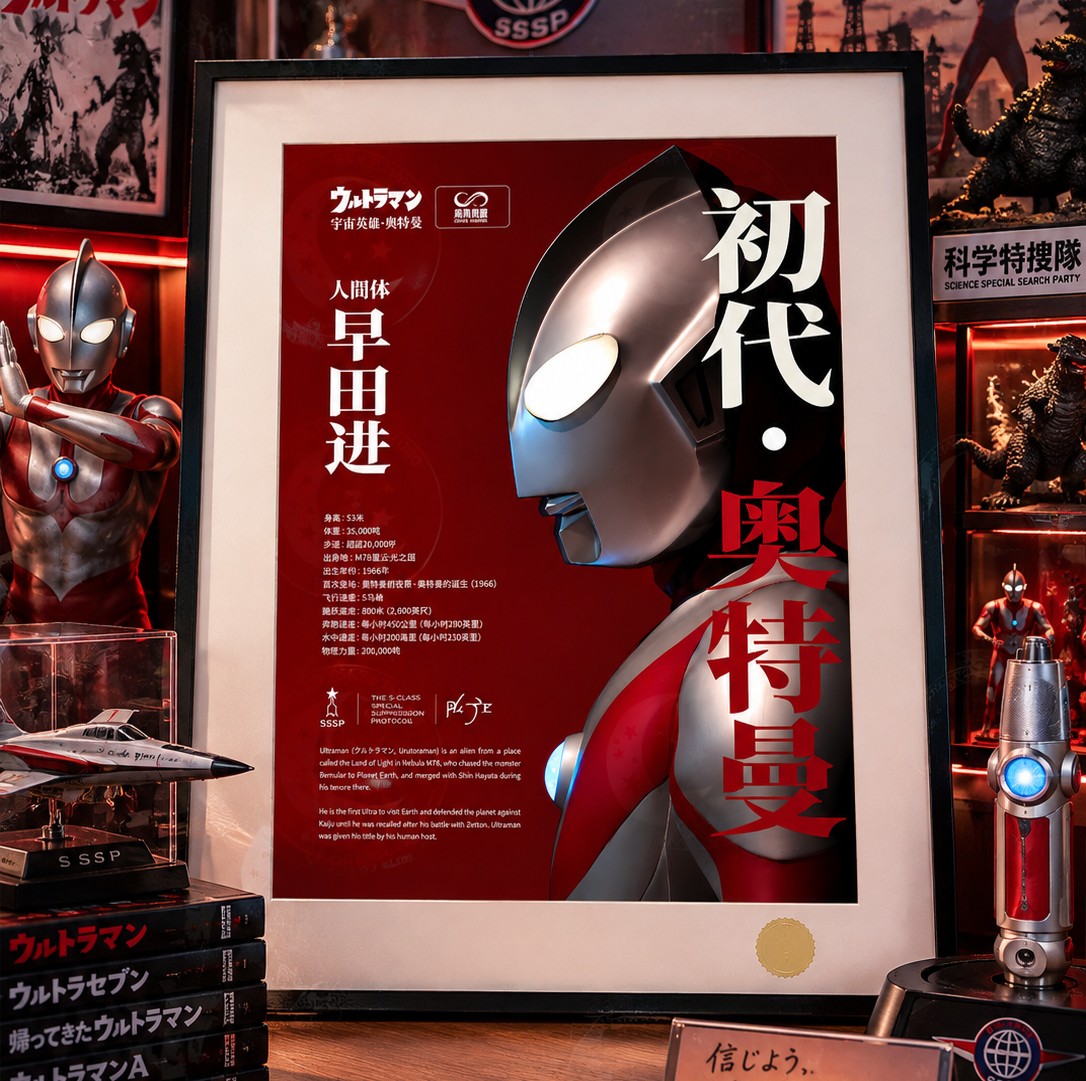 【預購】《昭和系列第一彈：初代奧特曼昭》裝飾畫 X 星空工作室