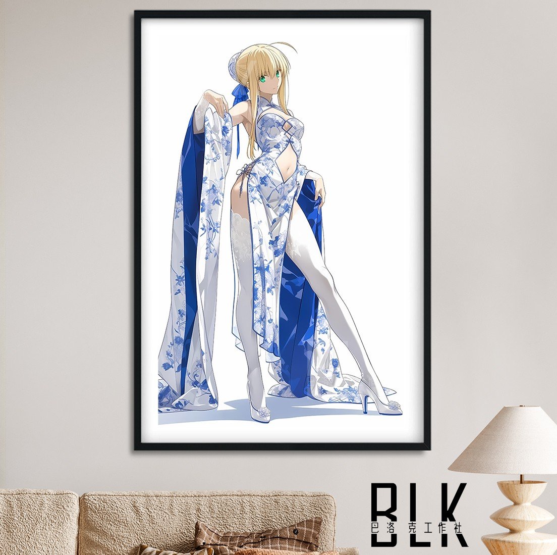 【預購】Fate/stay《旗袍saber》裝飾畫&冰箱貼 X 巴洛克工作室