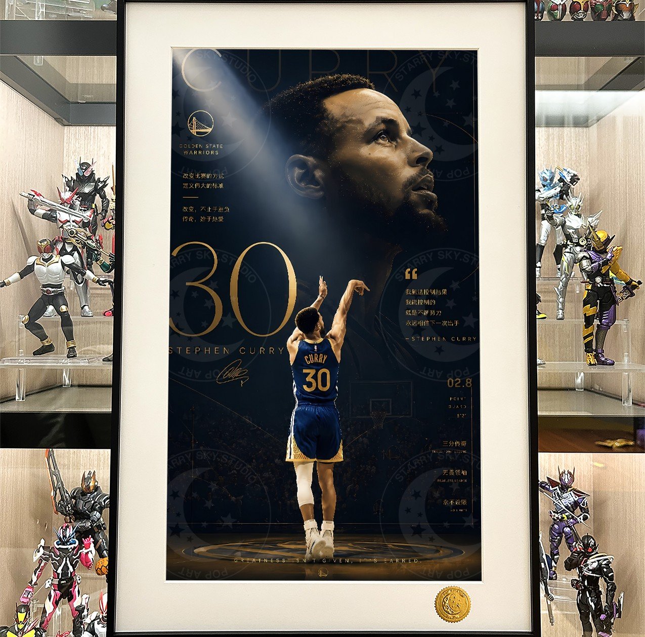 【預購】NBA《投籃Curry》金州勇士裝飾畫 X 星空工作室