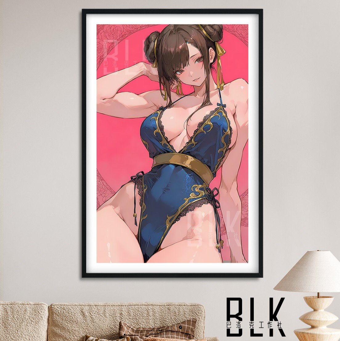 【預購】街頭霸王《蕾絲春麗》動漫裝飾畫&冰箱貼 X 巴洛克工作室