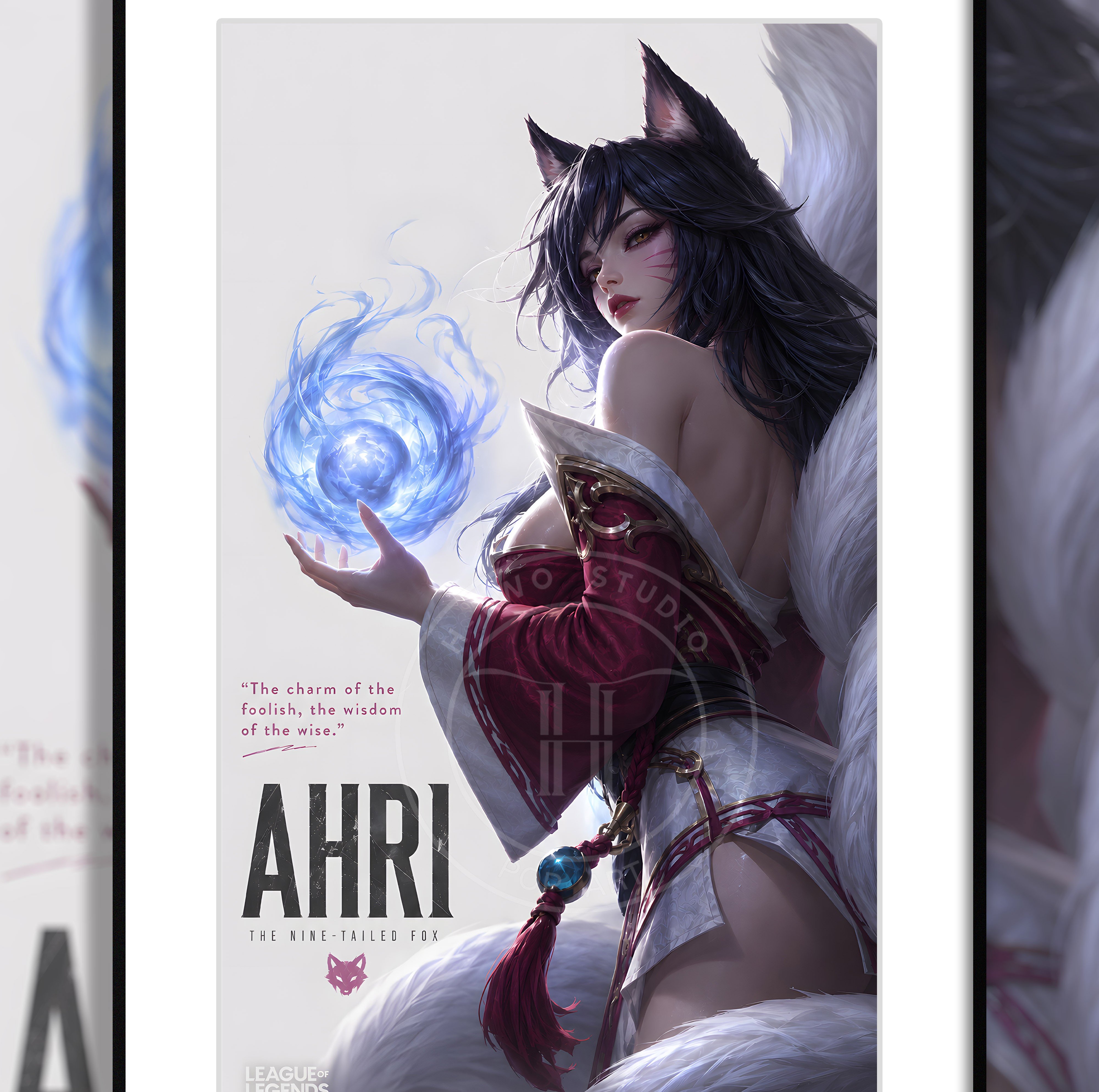 【預購】英雄聯盟《九尾妖狐》裝飾畫 X H2工作室
