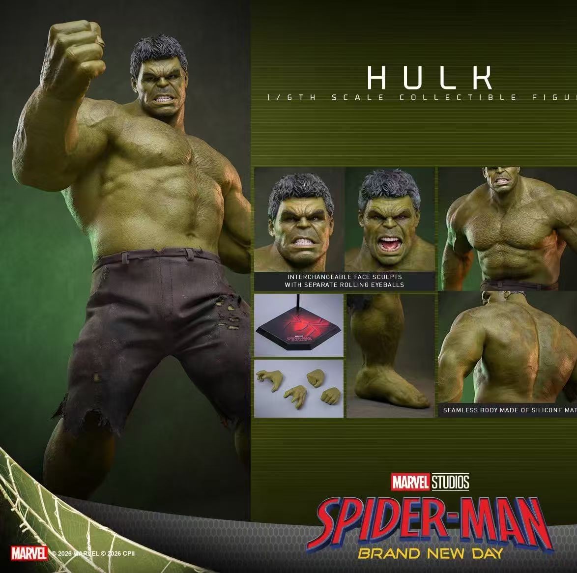 【售罄展示追加請私訊客服@toystationtw】《蜘蛛人：嶄新之日》浩克Hulk MMS905 X HOTTOYS