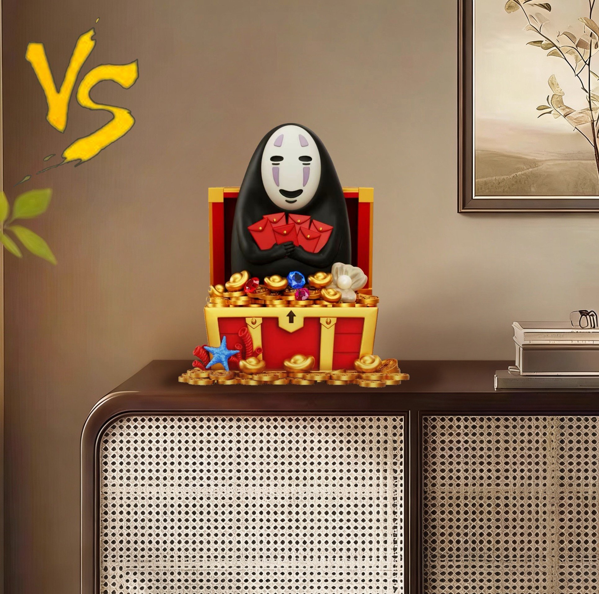 【預購】宮崎駿 家居系列20 招財無臉男 X VS模玩