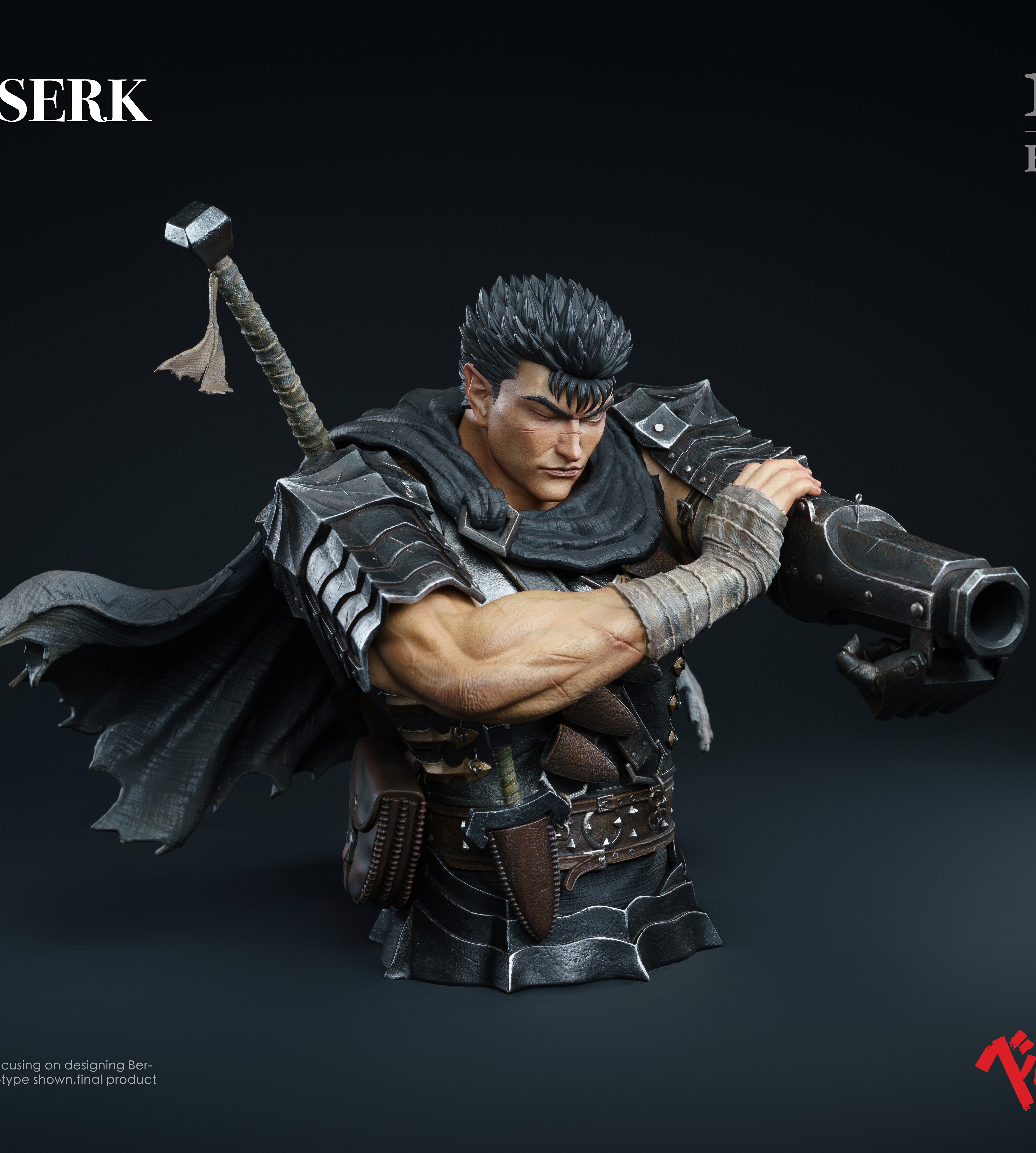 【預購】劍風傳奇 黑色劍士狂戰時刻 格斯-大炮半身雕像 X BIHS