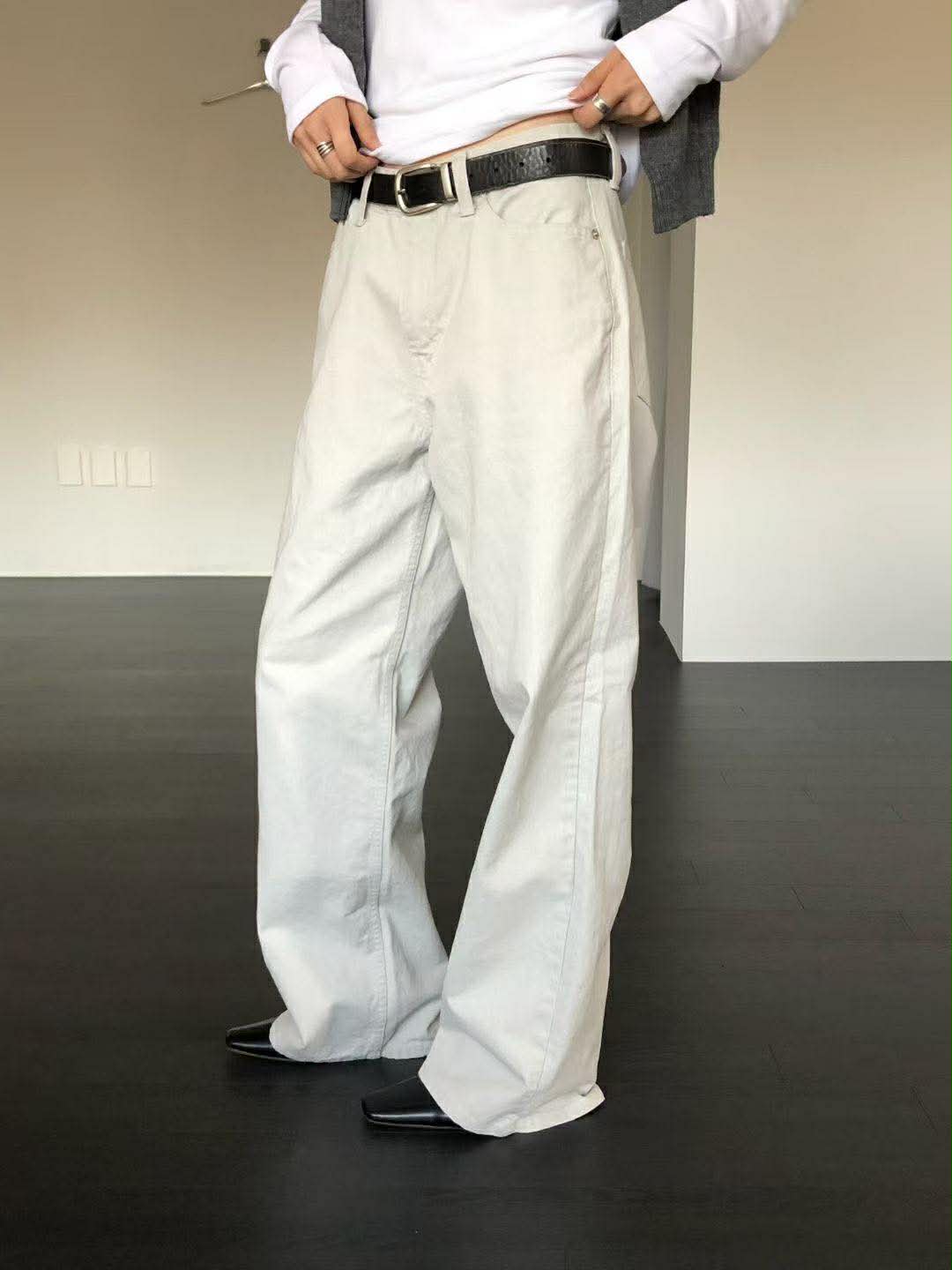 薄感長腿直筒褲 ( 米白色 ) 薄感長腿直筒褲 ( 米白色 )