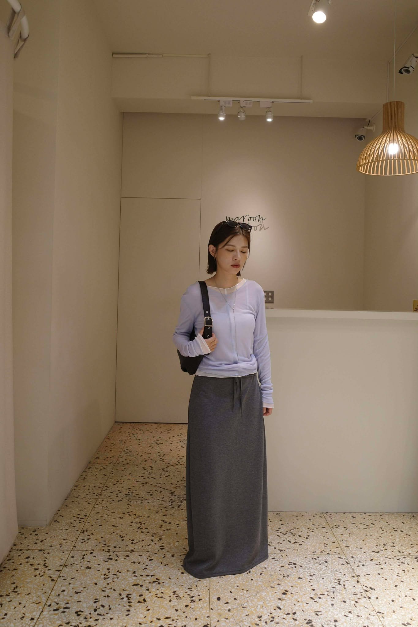 內抽繩舒服長裙 ( 2色 )