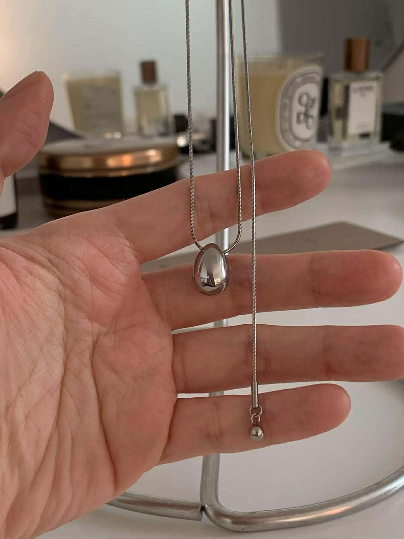 銀色水滴項鍊 ( 少量現貨 )