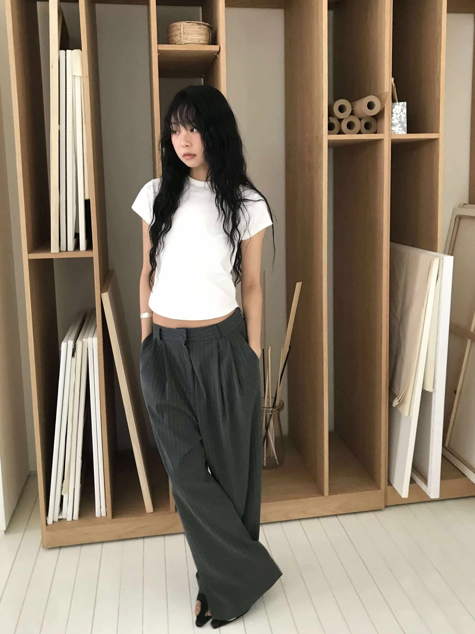 條紋雙摺西裝褲 ( 2色 / 少量現貨 )