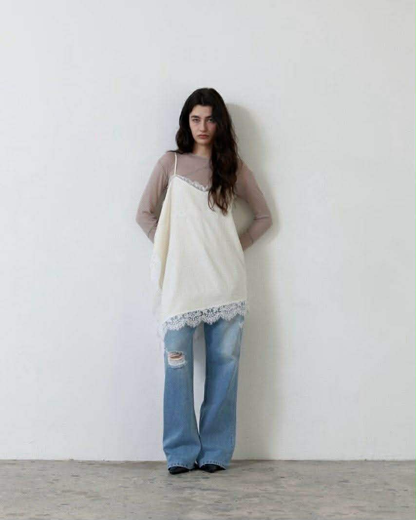 破損感微靴型褲 破損感微靴型褲