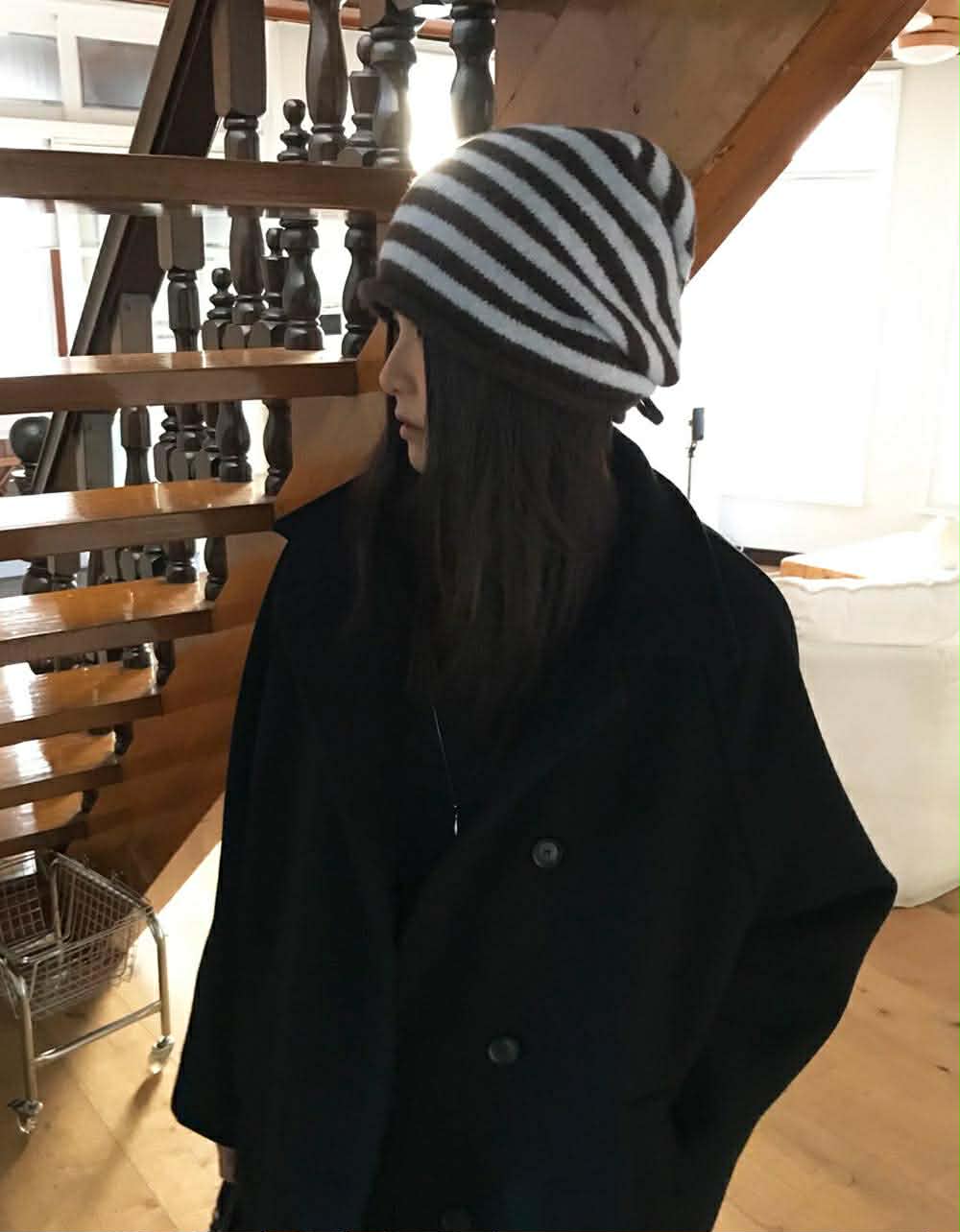 羊毛條紋堆堆帽 ( 5色 / 少量現貨 )