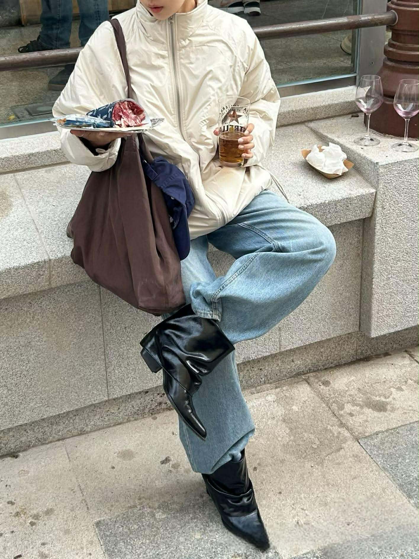 可束素面鋪棉外套 ( 2色 )