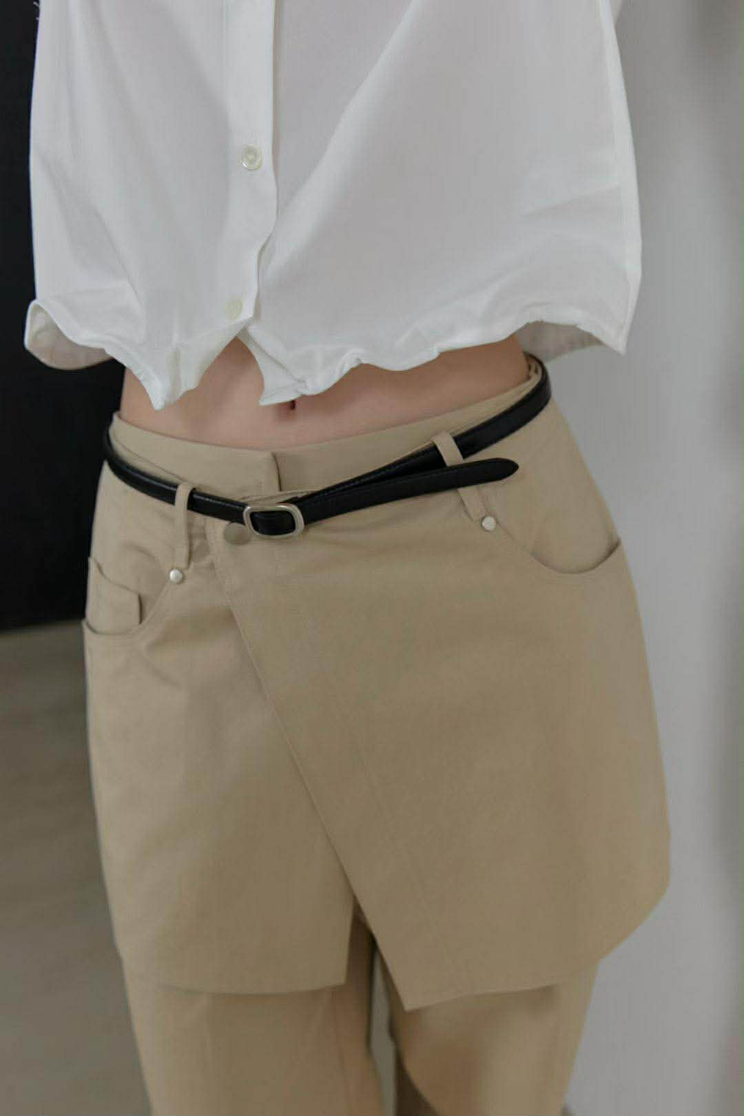 極簡無孔洞牛皮皮帶