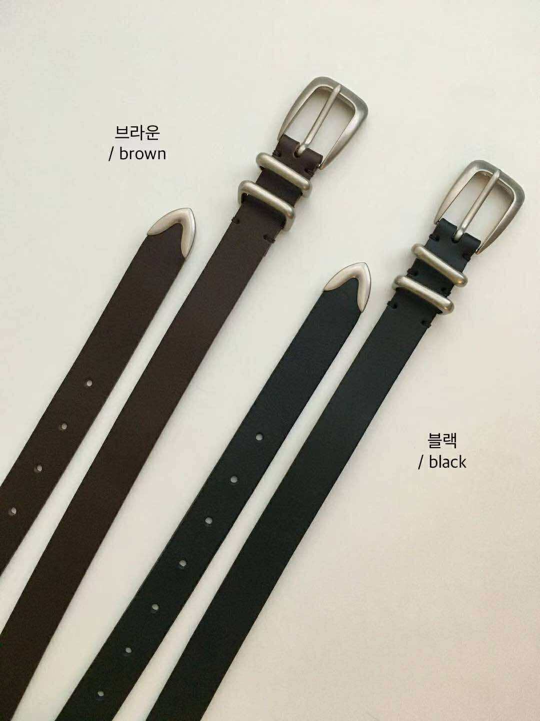 設計師牛皮雙環皮帶 ( 2色 )