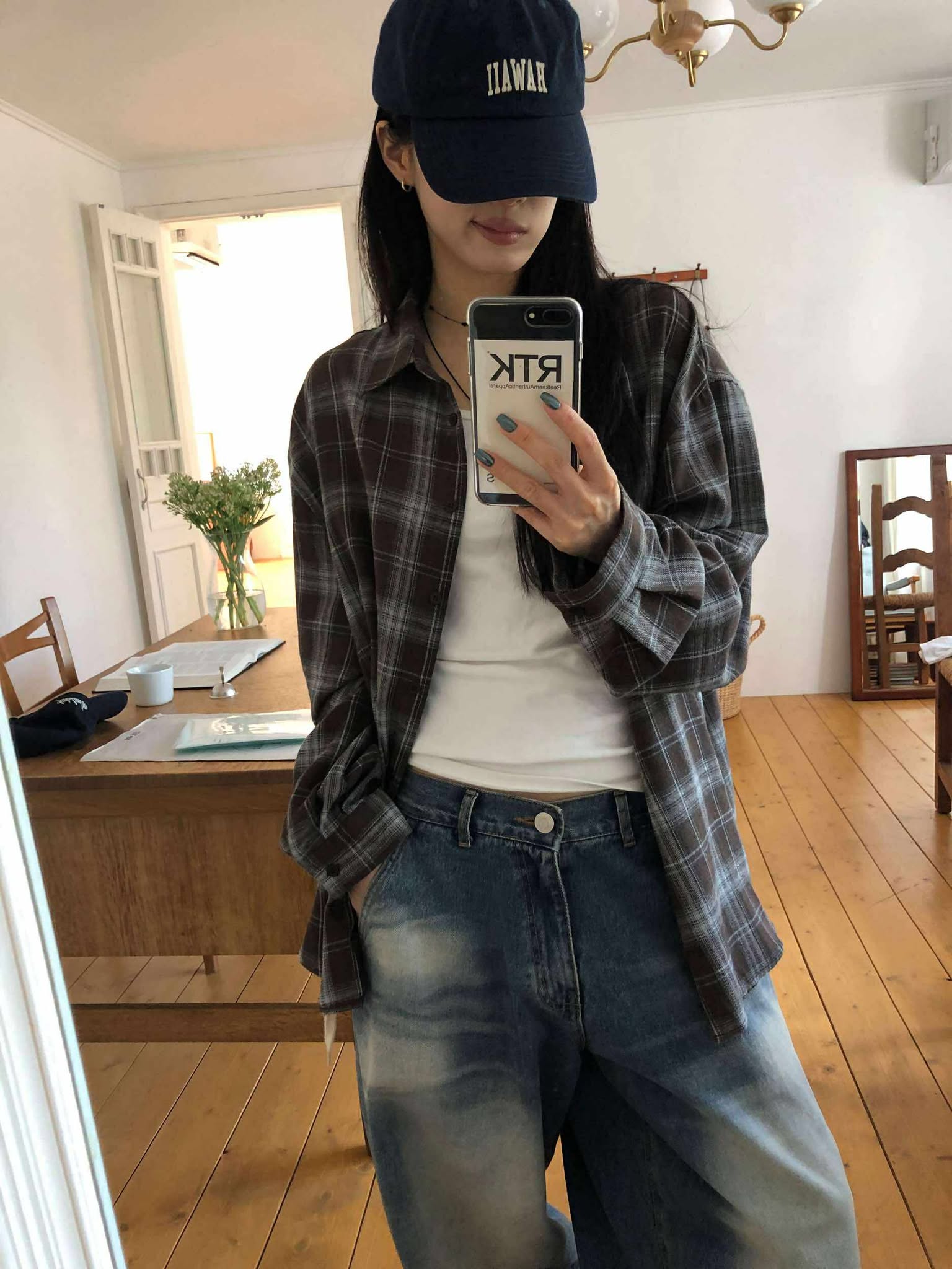 側綁帶格紋襯衫 ( 2色 / 少量現貨 )