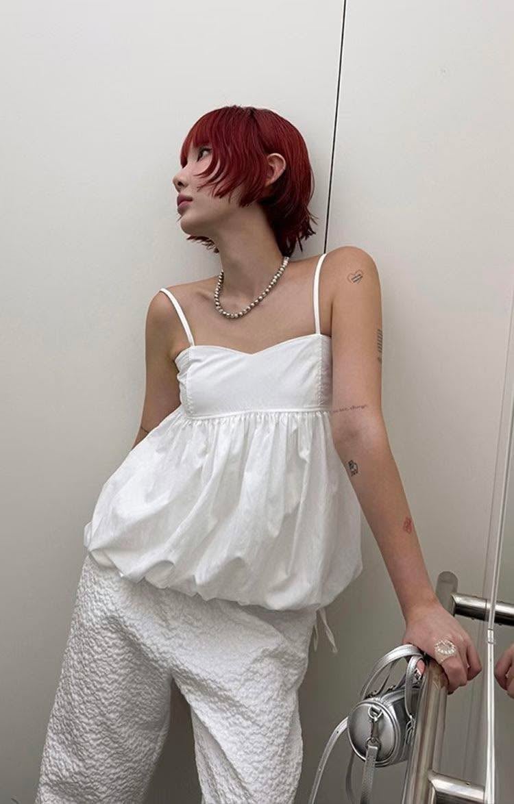 澎澎感細肩可調上衣 ( 黑色現貨 ) 澎澎感細肩可調上衣 ( 黑色現貨 )