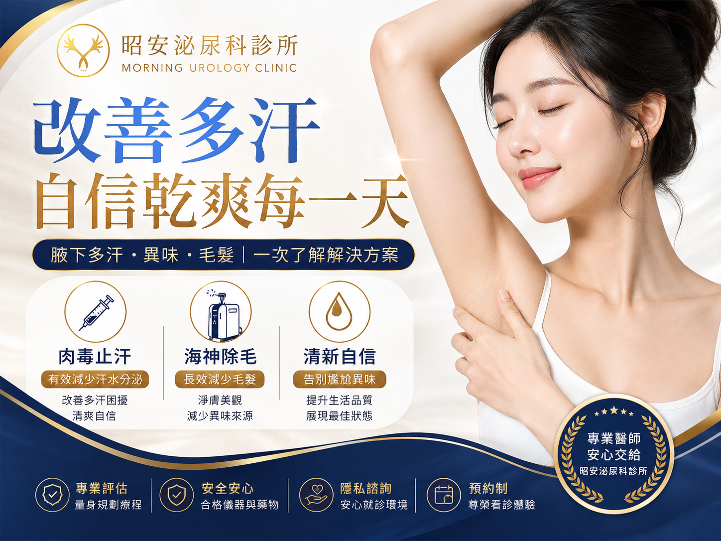 腋下多汗症肉毒止汗：效果多久、費用怎麼算與副作用｜台中昭安泌尿科