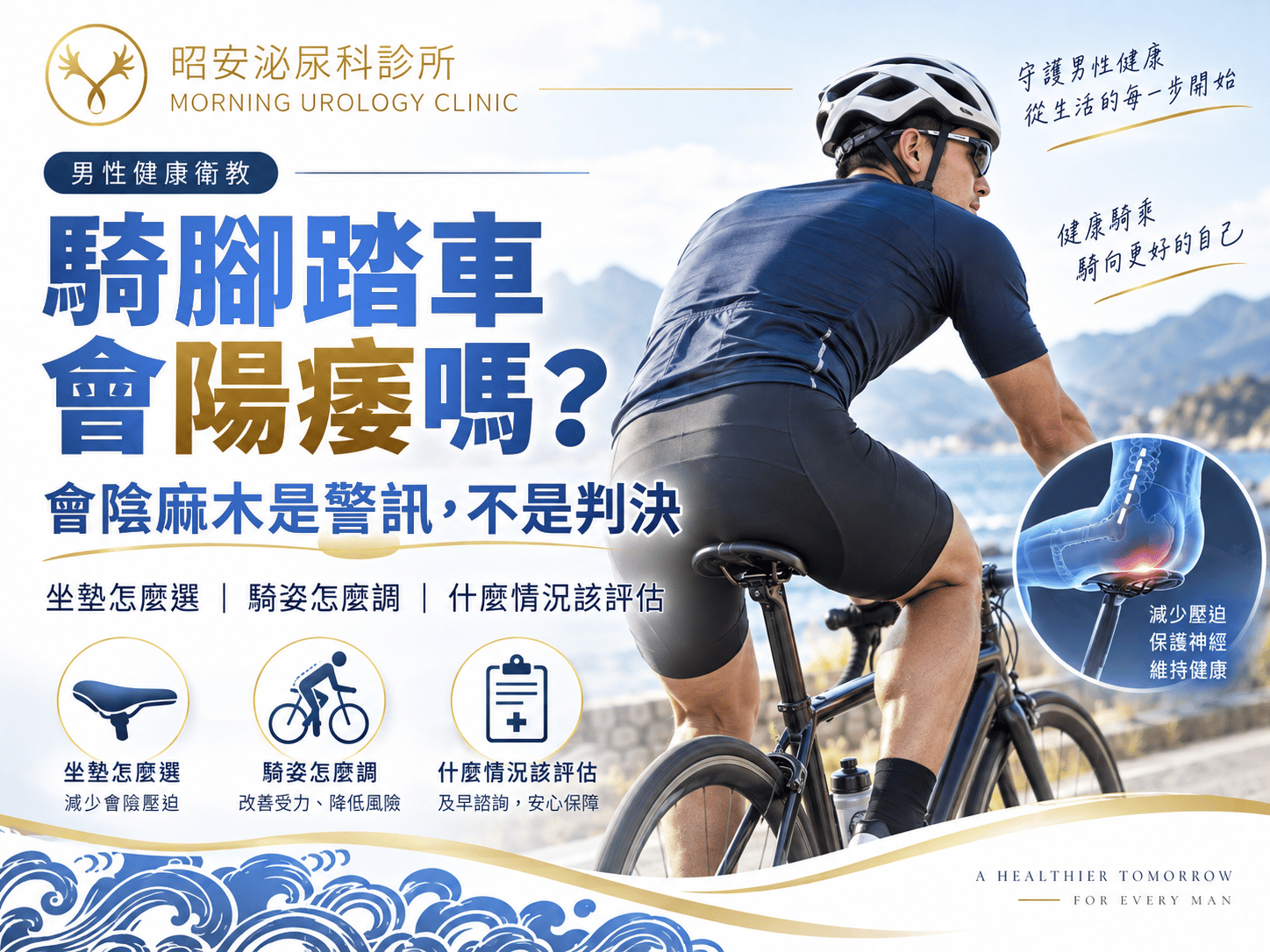 騎腳踏車會陽痿嗎？會陰麻木的警訊、坐墊與騎姿怎麼調｜台中昭安泌尿科