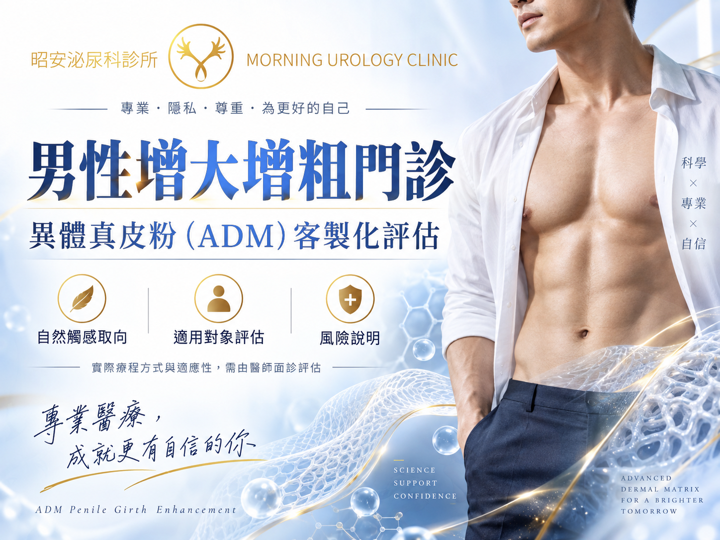 台中男性增大增粗門診：昭安泌尿科異體真皮粉客製化評估、適用對象與風險說明