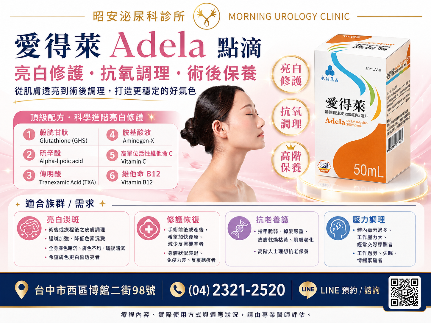 不只亮白，更能抗老抗壓！解析「愛得萊點滴」6 大頂級配方，加速術後與疲勞恢復期