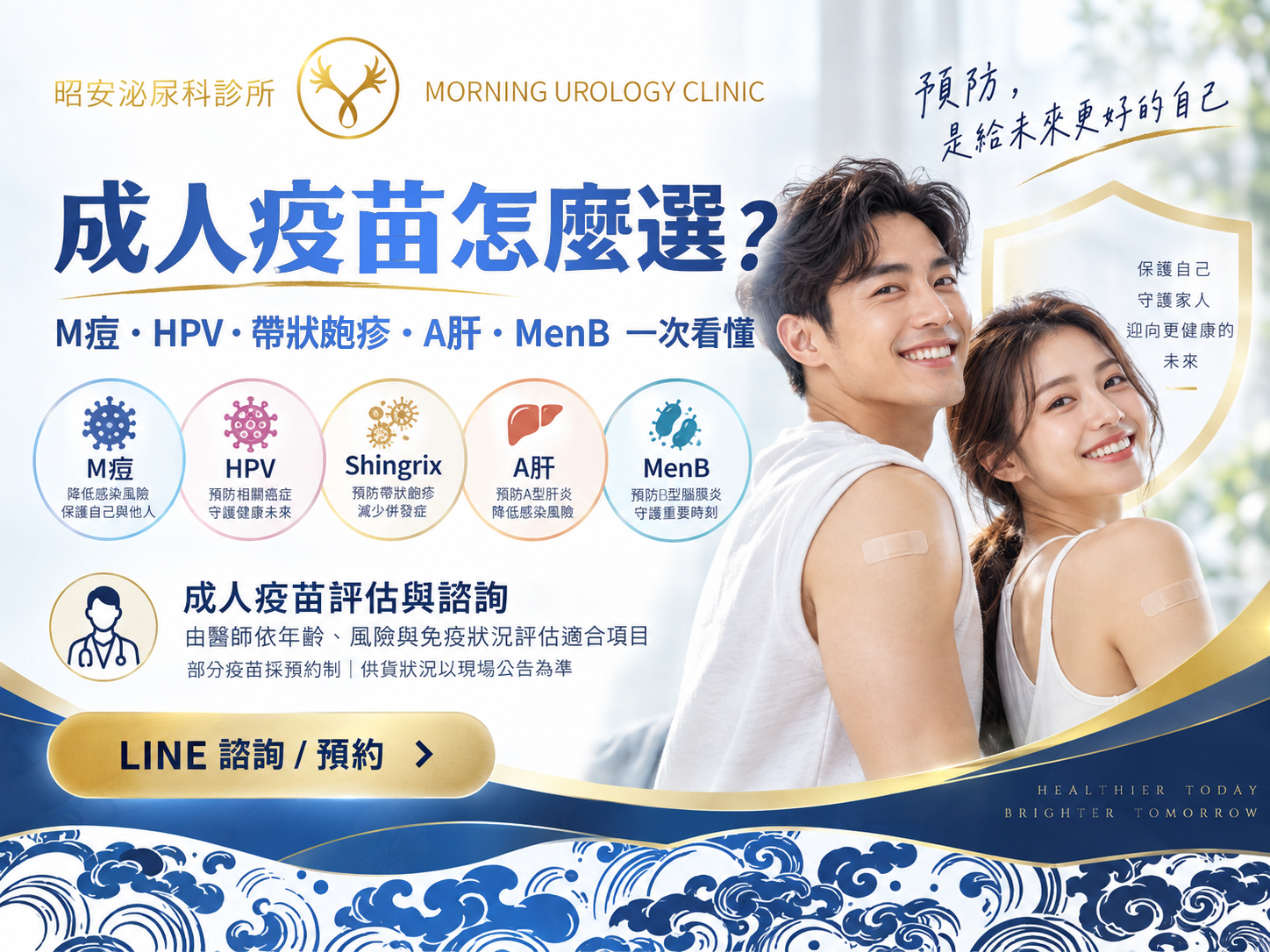 成人疫苗怎麼選？M痘、HPV、帶狀皰疹、A 肝、腦膜炎雙球菌一次看懂｜台中昭安泌尿科