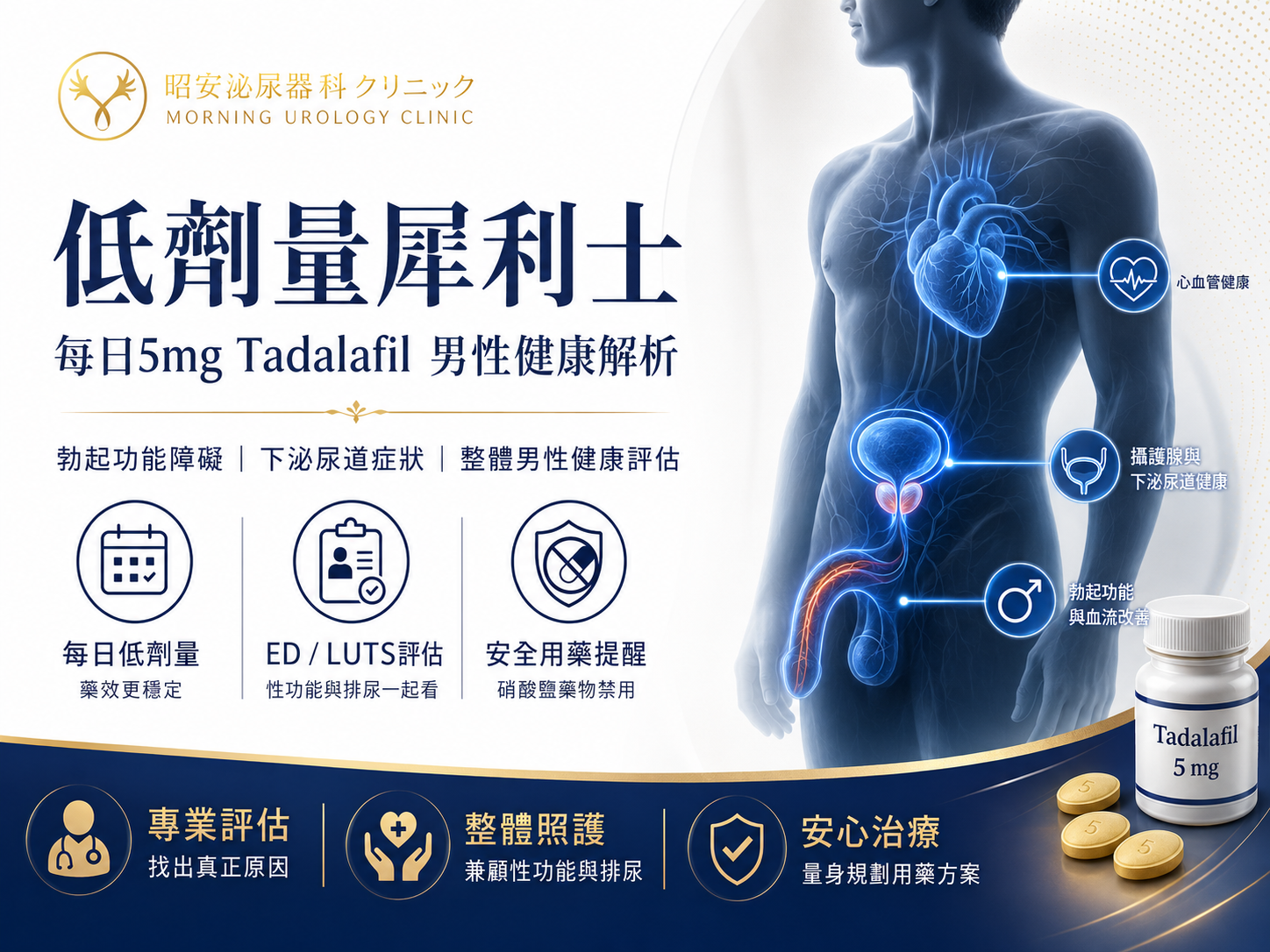 勃起功能障礙是心臟警訊？每日低劑量 Tadalafil 的效果、研究與用藥禁忌